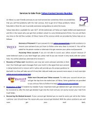 Services to take from Yahoo Service Contact Number