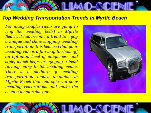 Wedding Transportation Myrtle Beach