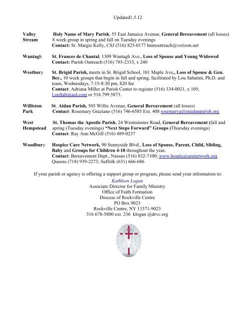 Nassau County Bereavement Groups - Catholic Cemeteries ...