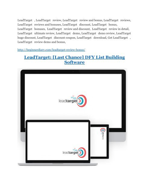 LeadTarget Review - SECRET of LeadTarget