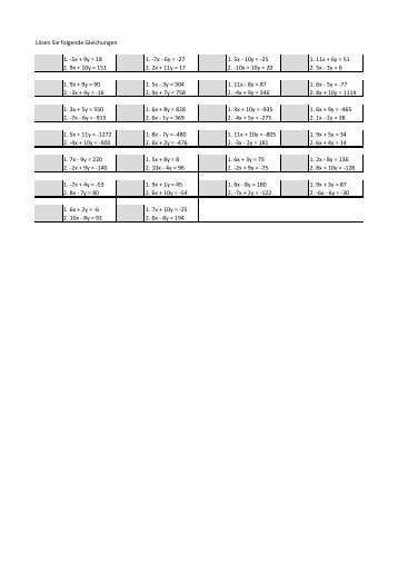 Unendliche viele Aufgaben fuer lineare Gleichungssysteme mit Loesungen 12 (11 Dateien zusammengefügt)