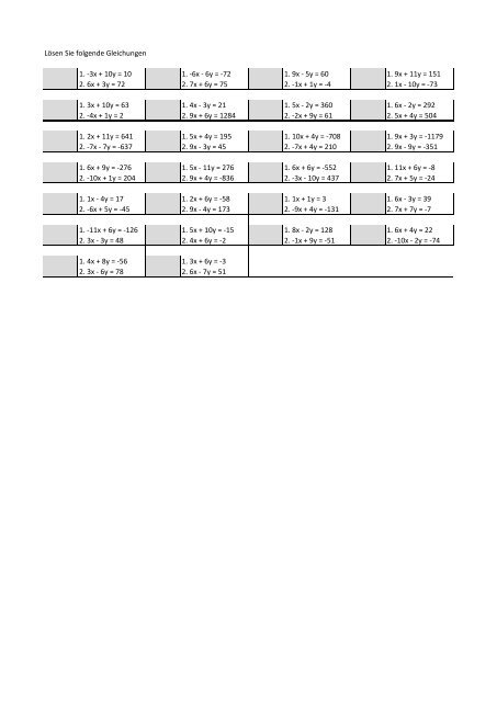 Unendliche viele Aufgaben fuer lineare Gleichungssysteme mit Loesungen 12 (11 Dateien zusammengefügt)