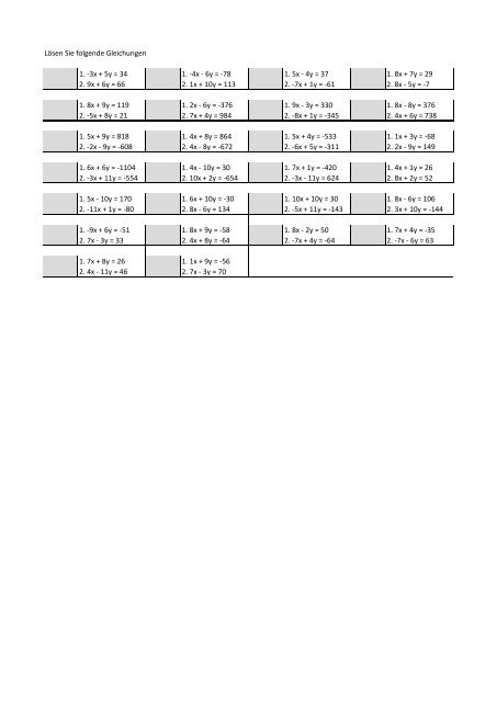 Unendliche viele Aufgaben fuer lineare Gleichungssysteme mit Loesungen 12 (11 Dateien zusammengefügt)