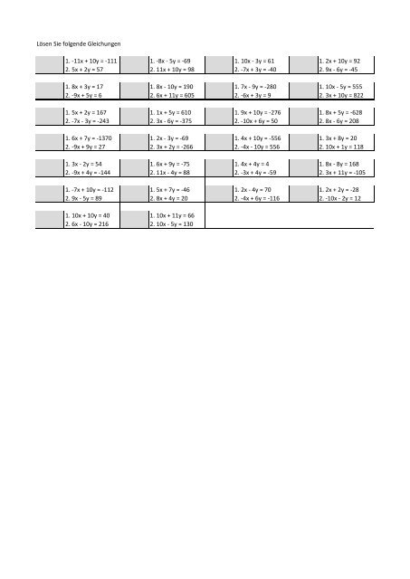 Unendliche viele Aufgaben fuer lineare Gleichungssysteme mit Loesungen 12 (11 Dateien zusammengefügt)