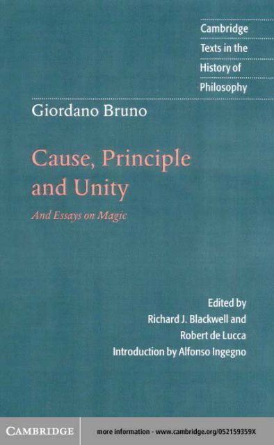 Cause Principle  Unity