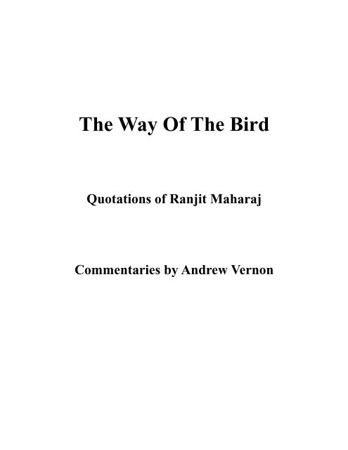 The way of the bird