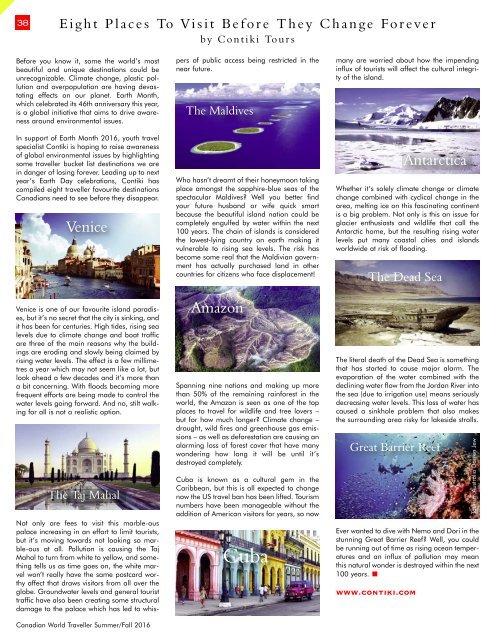 Canadian World Traveller / Summer 2016 Issue