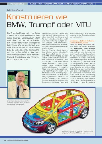 Konstruieren wie BMW, Trumpf oder MTU - Harmonic Drive AG