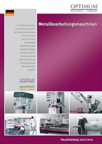 Hauptkatalog 2010/2011 Metallbearbeitungsmaschinen
