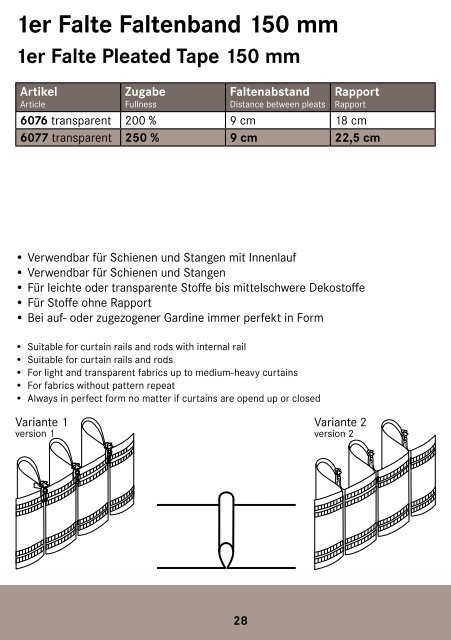 Gerster Curtain Tape Highlights