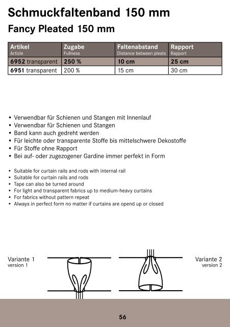 Gerster Curtain Tape Highlights