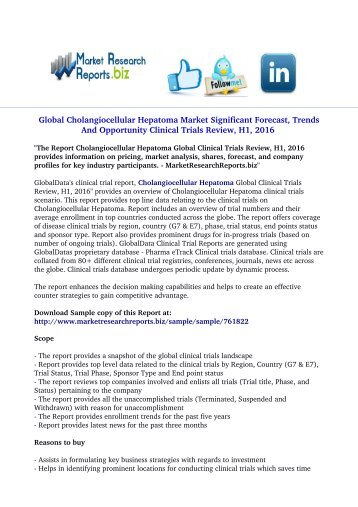  Cholangiocellular Hepatoma Global Clinical Trials Review, H1, 2016 