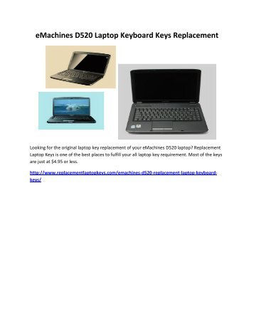 eMachines D520 Laptop Keyboard Keys Replacement