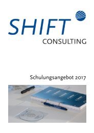 Schulungsangebot Shift Consulting 2017