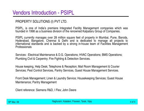 Vendors Introduction Is