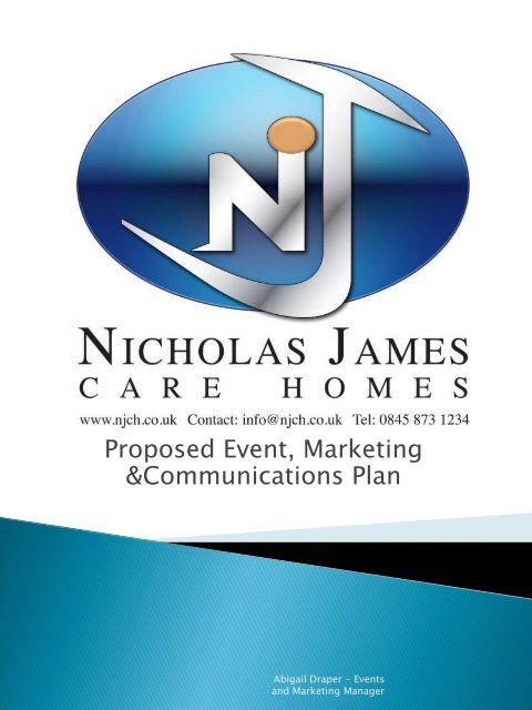 Proposed Event, Marketing &Communications Plan