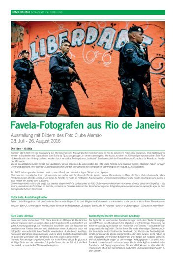 Auslandsgesellschaft | Fotoausstellung: Rio de Janeiro: Fotografen zeigen Ihre Favela