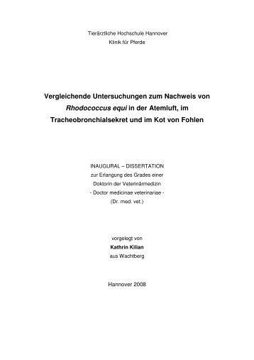 Dissertation Kathrin Kilian 12.12 1 - TiHo Bibliothek elib ...