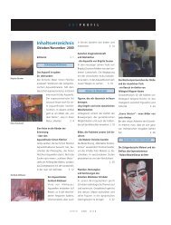 Inhaltsverzeichnis - ARTPROFIL, Magazin für Kunst