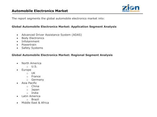 Automobile Electronics Market