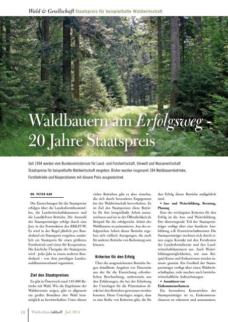 Waldverband aktuell - Ausgabe 2014-03