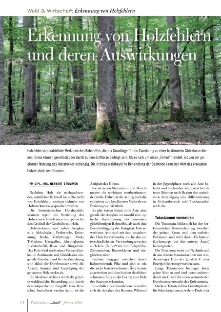 Waldverband aktuell - Ausgabe 2016-01