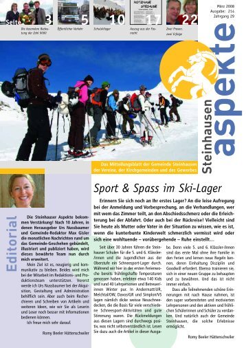 Ausgabe 03/2008 - Aspekte Steinhausen