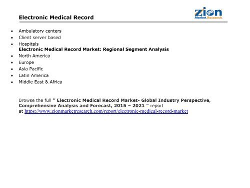 Electronic Medical Record