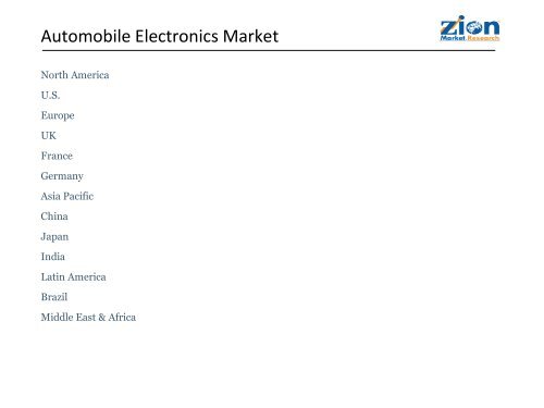 Automobile Electronics Market