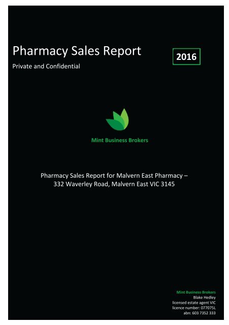 Malvern East Pharmacy Profile Flipbook