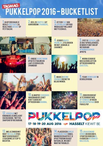 Pukkelpop 2016 bucketlist