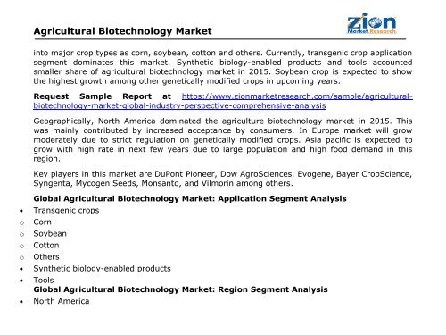 Agricultural Biotechnology Market