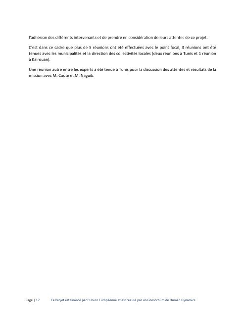 Tunisie Rapport D’étude - Politiques nationales et propositions d’actions en faveur du développement des énergies durables dans la planification et la gestion locale