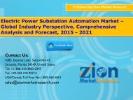 Electric Power Substation Automation Market – Global Industry Perspective, Comprehensive Analysis and Forecast, 2015 - 2021