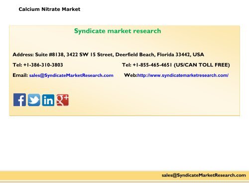 Calcium Nitrate Market