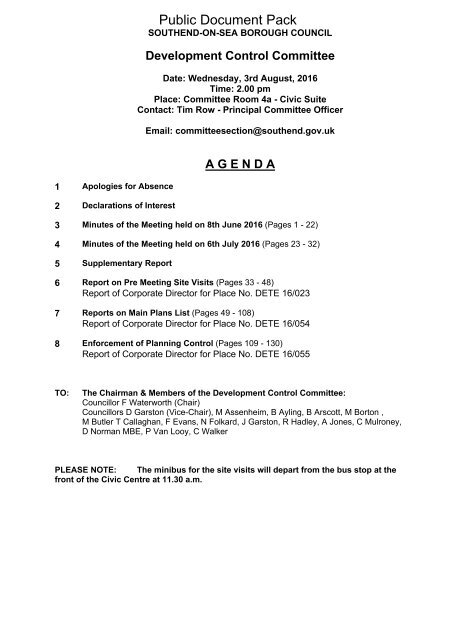 Public reports pack 03082016 1400 Development Control Committee