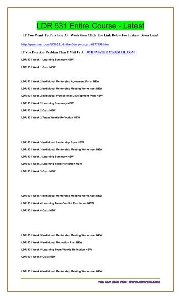 LDR 531 Entire Course - Latest