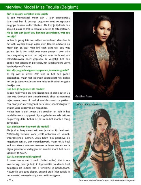Extra issue August 2016 WE LOVE TATTOOS