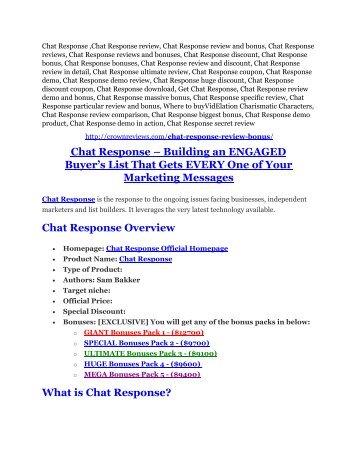 Chat Response review-$16,400 Bonuses & 70% Discount 