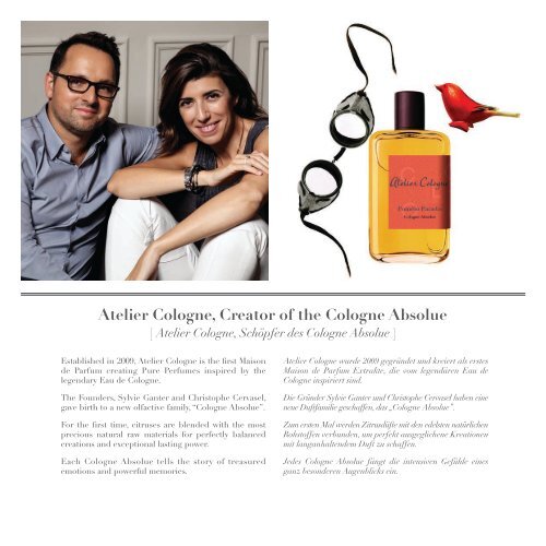 Atelier Cologne Creator of the Cologne Absolue