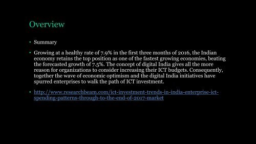 ICT investment trends in India  Enterprise ICT spending patterns through to the end of 2017