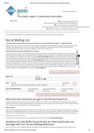 Mailing Address Lists of Nurses