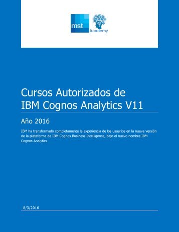 Cursos Autorizados de IBM Cognos Analytics V11