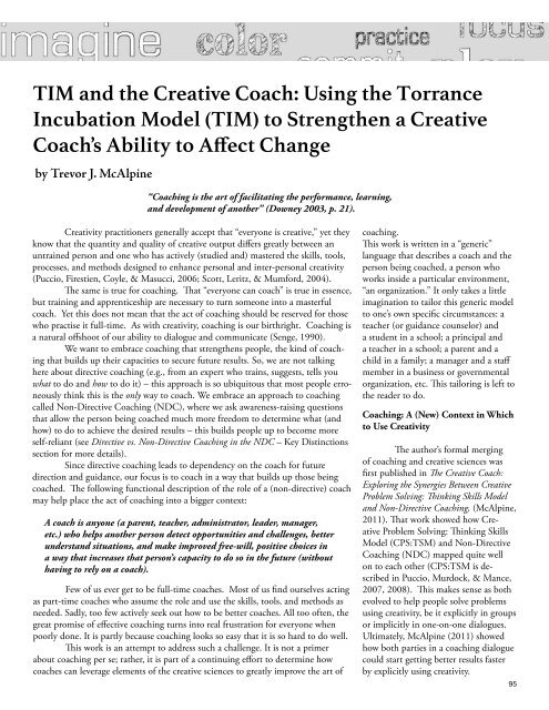 Torrance Journal for Applied Creativity