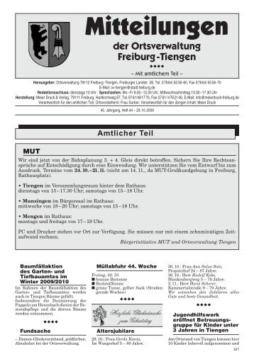 (Tiengen Heft 44.09.) - Stadt Freiburg im Breisgau