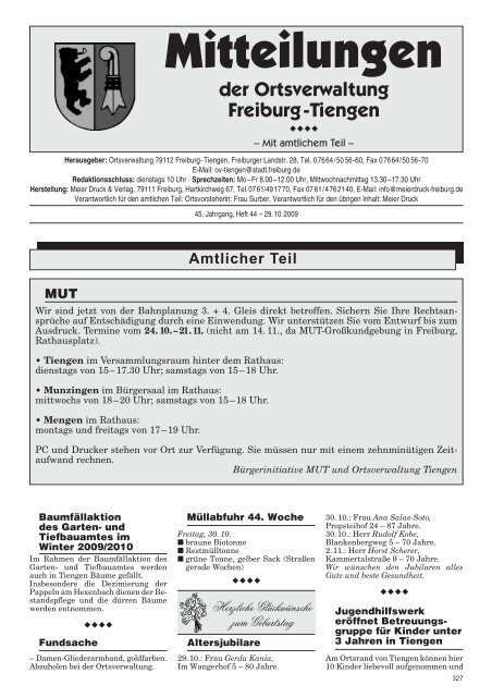 (Tiengen Heft 44.09.) - Stadt Freiburg im Breisgau