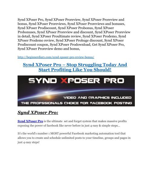 Synd XPoser Pro review & SECRETS bonus of Synd XPoser Pro