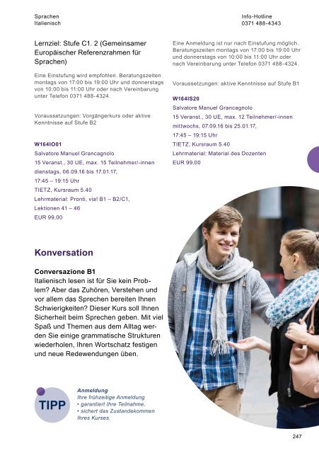 Programmheft der Volkshochschule Chemnitz für das Herbst-/Wintersemester 2016/2017