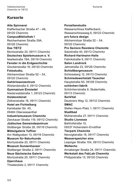 Programmheft der Volkshochschule Chemnitz für das Herbst-/Wintersemester 2016/2017