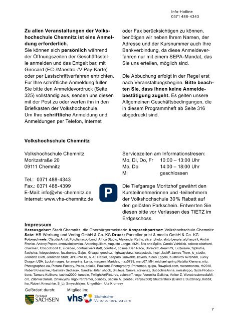 Programmheft der Volkshochschule Chemnitz für das Herbst-/Wintersemester 2016/2017